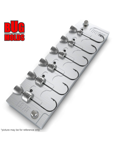 Aluminum CNC Mold Jig Head Ned Rig 2-7g 6-cav: 2-3-4-5-6-7g ID L875