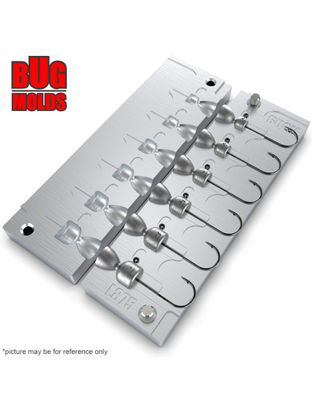 Aluminum CNC Mold Jig Head Ned Rig 2-7g 6-cav: 2-3-4-5-6-7g ID L875
