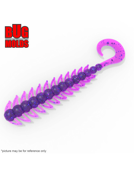 Fishing soft bait mold BugsyTail 2 inch model ID T05 from Bugmolds