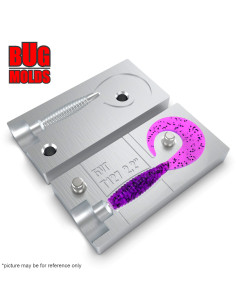 Fishing soft bait mold AngrySpin 3 inch model ID T128 from Bugmolds 2
