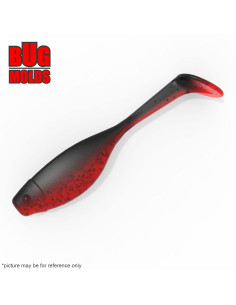 Fishing soft bait mold HoochieKoochieSwimShad 4 inch model ID V158 from Bugmolds