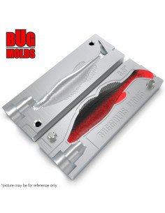 Fishing soft bait mold ZanderTezShadTail 2 inch model ID V1010 from Bugmolds 2