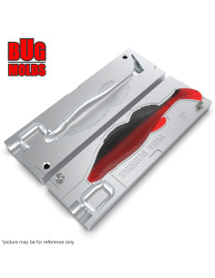 Fishing soft bait mold ZanderTezShadTail 4,4 inch model ID V1042 from Bugmolds 2