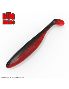 Fishing soft bait mold ShadTeezSlim 3,1 inch model ID V1072 from Bugmolds