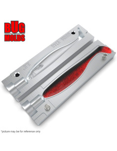Fishing soft bait mold ShadTeezSlim 3,1 inch model ID V1072 from Bugmolds 2