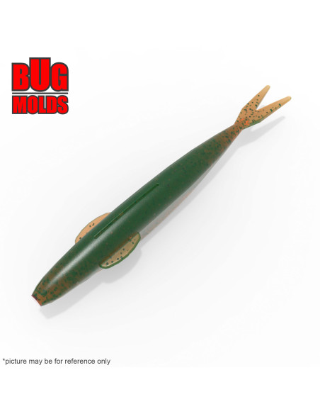Fishing soft bait mold Sakamata(FinSFishTail) 5 inch model ID W344 from Bugmolds