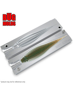 Fishing soft bait mold YotoWorm 3,75 inch model ID W793 from Bugmolds 2