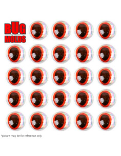 Drop-shaped pupil 3D eyes for DIY bait making Silver-red color 8mm ID EYE11