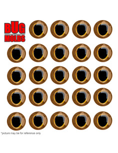 Drop-shaped pupil 3D eyes for DIY bait making Brown color 9mm ID EYE12