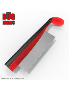 DIY Fishing soft bait Aluminum offset hook + hand pour Swimbait 1-cav mold NitroSlimShad 6inch model ID SV684_1a1_oh