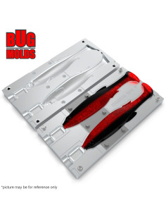 DIY Fishing soft bait Aluminum offset hook Swimbait 2-cav mold MagdraftFreestyle 6inch model ID SV949_2ai_o 2