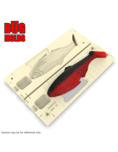 DIY Fishing soft bait Stone offset hook Swimbait 1-cav mold BattleShad 7,5inch model ID SV992_1s1_o