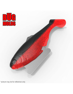 DIY Fishing soft bait Aluminum offset hook Swimbait 1-cav mold BattleShad 6inch model ID SV1018_1a1_o