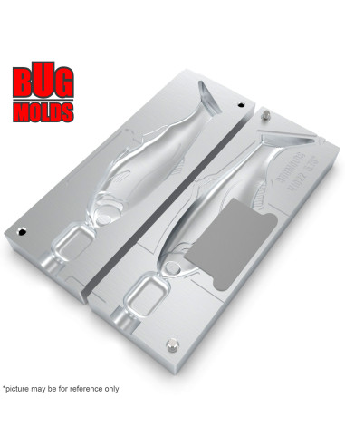 DIY Fishing soft bait Aluminum offset hook Swimbait 1-cav mold BattleShad 5,75inch model ID SV1022_1a1_o