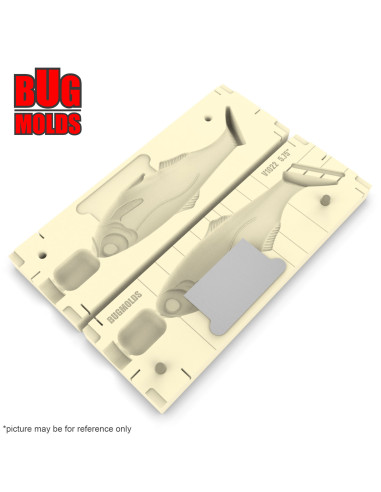 DIY Fishing soft bait Stone offset hook Swimbait 1-cav mold BattleShad 5,75inch model ID SV1022_1s1_o