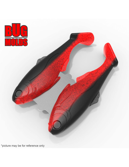 DIY Fishing soft bait Aluminum offset hook Swimbait 2-cav mold BattleShad 5,75inch model ID SV1022_2ai_o