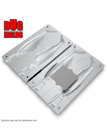 DIY Fishing soft bait Aluminum offset hook Swimbait 2-cav mold BattleShad 5,75inch model ID SV1022_2ai_o