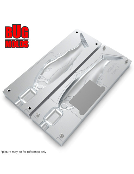 DIY Fishing soft bait Aluminum offset hook Swimbait 1-cav mold BattleShad 7inch model ID SV1036_1a1_o