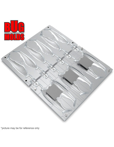 DIY Fishing soft bait Aluminum offset hook Swimbait 6-cav mold BattleShad 4inch model ID SV1077_6ai_o