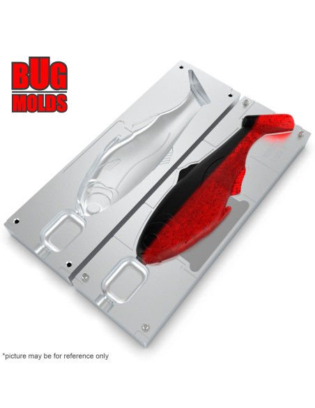 DIY Fishing soft bait Aluminum offset hook Swimbait 1-cav mold BattleShad 9inch model ID SV1092_1a1_o