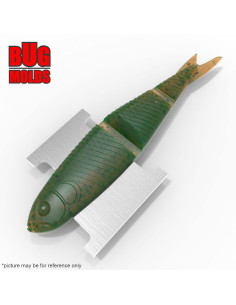 DIY Fishing soft bait Stone offset hook Soft Jerkbait 1-cav mold SwimJerk 3,8inch model ID SW503_1s1_o