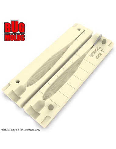 DIY Fishing soft bait Stone offset hook Worm and Slug 1-cav mold FlashJSplit 5inch model ID SW613_1s1_o