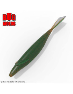 DIY Fishing soft bait Stone offset hook Worm and Slug 2-cav mold SakamataShad 6inch model ID SW680_2si_o