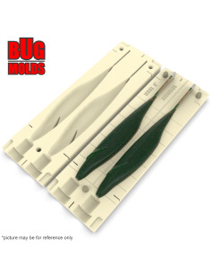 DIY Fishing soft bait Stone offset hook Worm and Slug 2-cav mold SakamataShad 6inch model ID SW680_2si_o 2