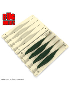 DIY Fishing soft bait Stone offset hook Worm and Slug 4-cav mold SakamataShad 6inch model ID SW680_4si_o 2