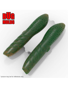 DIY Fishing soft bait Aluminum offset hook Worm and Slug 4-cav mold CoverScat 3,5inch model ID SW722_4ai_o