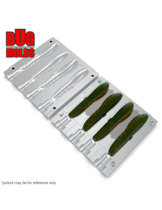 DIY Fishing soft bait Aluminum offset hook Worm and Slug 4-cav mold CoverScat 3,5inch model ID SW722_4ai_o 2