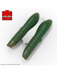 DIY Fishing soft bait Aluminum offset hook Worm and Slug 6-cav mold CoverScat 3,5inch model ID SW722_6a1_o