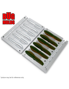 DIY Fishing soft bait Aluminum offset hook Worm and Slug 6-cav mold CoverScat 3,5inch model ID SW722_6a1_o 2