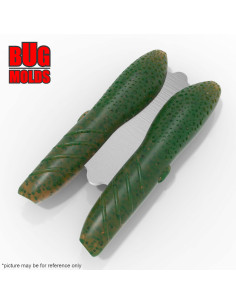 DIY Fishing soft bait Aluminum offset hook Worm and Slug 4-cav mold CoverScat 3inch model ID SW762_4ai_o