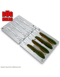 DIY Fishing soft bait Aluminum offset hook Worm and Slug 4-cav mold CoverScat 3inch model ID SW762_4ai_o 2