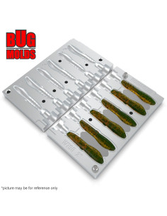 DIY Fishing soft bait Aluminum offset hook Worm and Slug 6-cav mold CoverScat 2inch model ID SW790_6ai_o 2