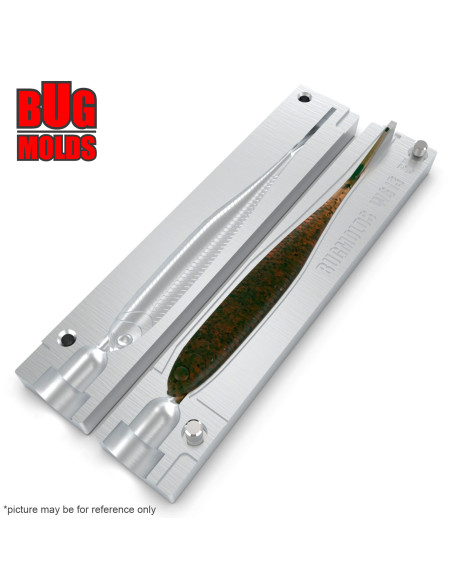 DIY Fishing soft bait Aluminum offset hook Worm and Slug 1-cav mold FlashJSplit 5inch model ID SW613_1a1_o