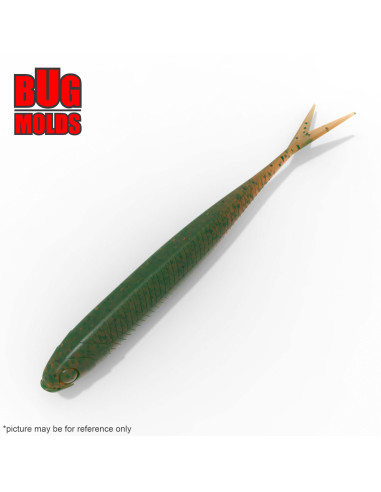 DIY Fishing soft bait Aluminum offset hook Worm and Slug 1-cav mold FlashJSplit 5inch model ID SW613_1a1_o