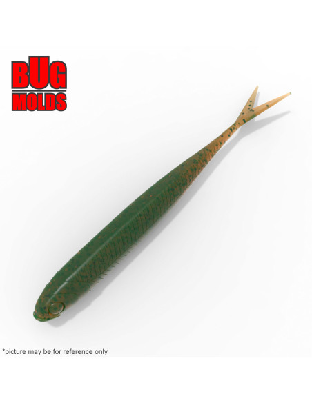 DIY Fishing soft bait Aluminum offset hook Worm and Slug 1-cav mold FlashJSplit 5inch model ID SW613_1a1_o