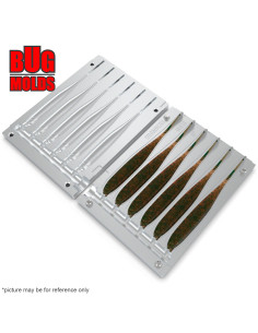 DIY Fishing soft bait Aluminum offset hook Worm and Slug 6-cav mold FlashJSplit 5inch model ID SW613_6a1_o 2