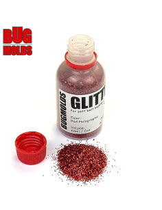 Holographic glitter powder for DIY bait making Red color 0,5mm 60ml / 2oz ID G005