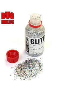 Holographic glitter powder for DIY bait making Silver color 1mm 60ml / 2oz ID G010