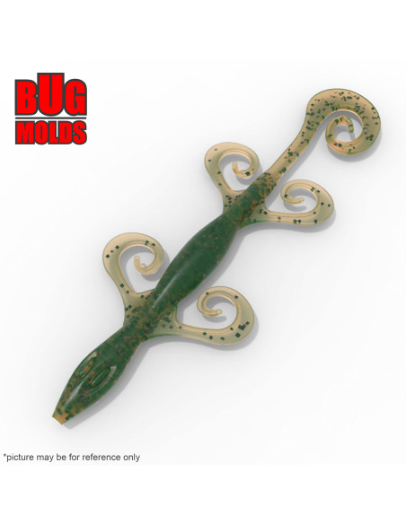 Fishing soft bait mold PowerLizard 4 inch model ID C267 from Bugmolds