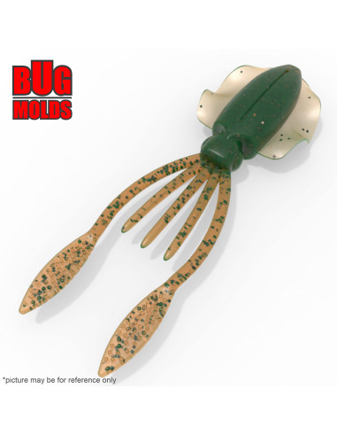 Fishing soft bait mold Squidy 4,5 inch model ID C388 from Bugmolds