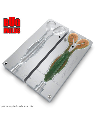 DIY Big game Fishing soft bait Aluminum Craw and Creature 1-cav mold TrixieShark 5,7 inch model ID C396_1ai_BG
