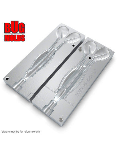 DIY Big game Fishing soft bait Aluminum Craw and Creature 1-cav mold TrixieShark 5,7 inch model ID C396_1ai_BG