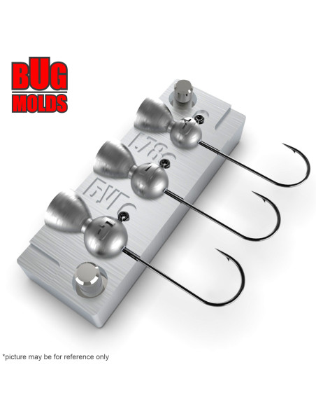 Aluminum CNC Mold Jig Head Round Shape 3-5g 3-cav: 3-4-5g ID L78