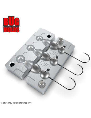 Aluminum CNC Mold Jig Head Round Shape 3-5g 3-cav: 3-4-5g ID L78