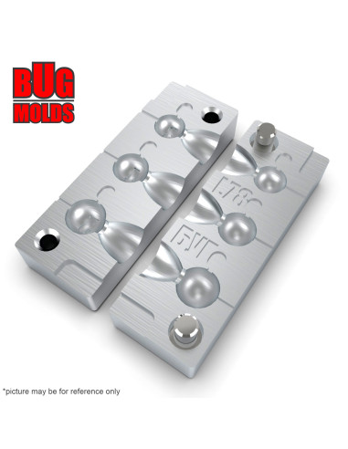 Aluminum CNC Mold Jig Head Round Shape 3-5g 3-cav: 3-4-5g ID L78