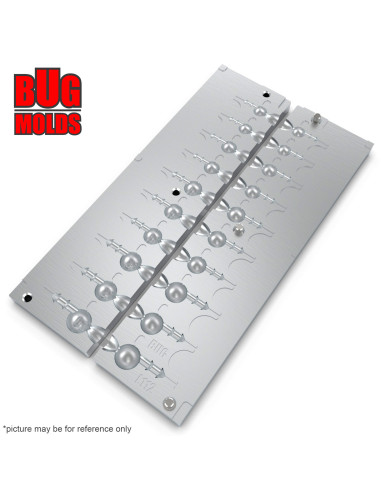 Aluminum CNC Mold Jig Head Round Shape Lead Bait Keeper 5-20g 10-cav: 5-5-7-7-10-10-10-15-15-20g ID L112